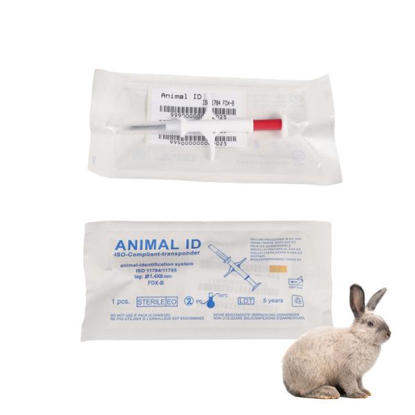 Quality 134.2Khz RFID Animal ID Microchip Syringes With 1.4*8mm Bioglass Tags For Pet Animal Injectable Transponders for sale