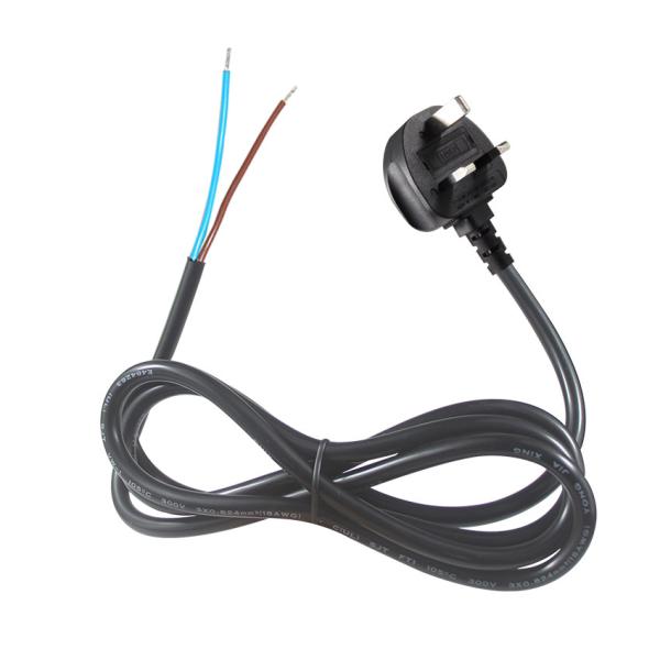 Quality 3-Core British Plug Power Cord – Pre-Stripped Ends with Tinned Conductors for Secure Connections for sale