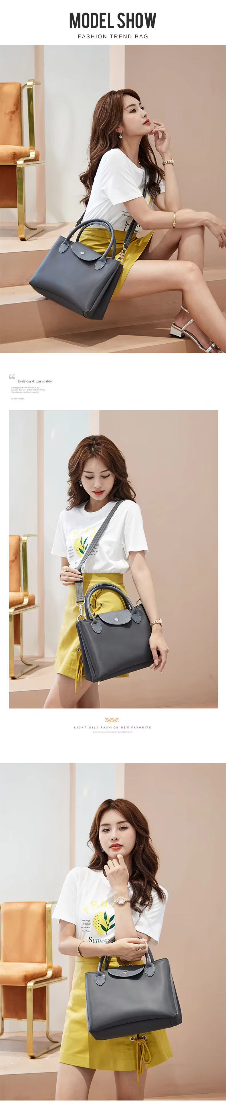 Stylish Nylon Lining Bags for Women Designer Handbags Fashionable Ladies Hobo Bags