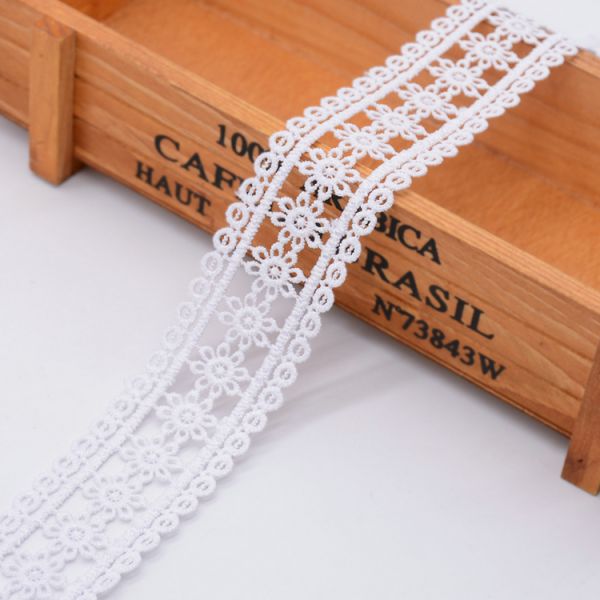 KJ20065 Garments Polyester 3.2cm Flower Lace Trim