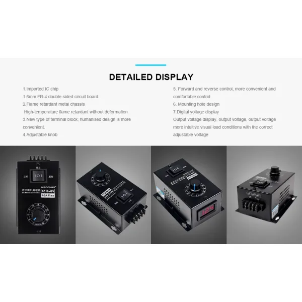 12-48V 40A DC Motor Speed Regulator Continuously Universal PWM Motor