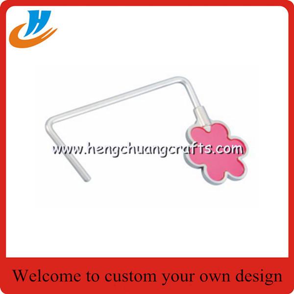 Custom Promotion Purse Hook Foldable Fashion Table Top Metal Handbag/Bag Hanger for gifts