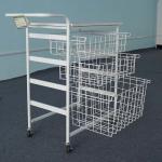 Multi Useness Custom Display Racks Logistics Tool Trolley With Wire Basket