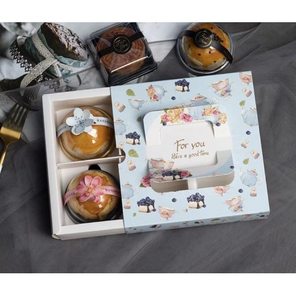 20x14x6cm Biodegradable Food Container Paper Box Mooncake Paper Box With Lid