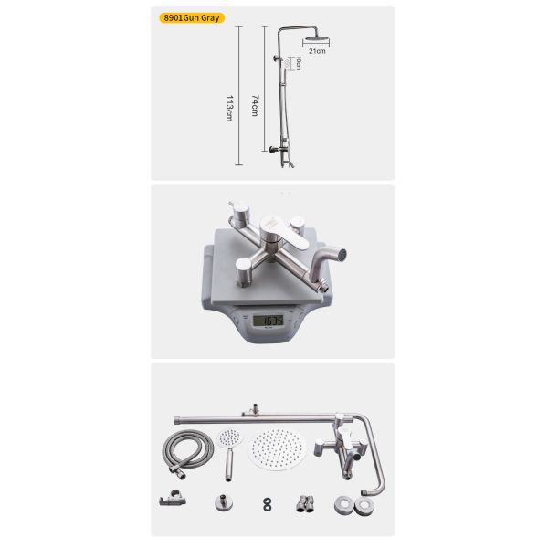 OEM 3 Function Brushed Stainless Shower Faucet For Bathroom