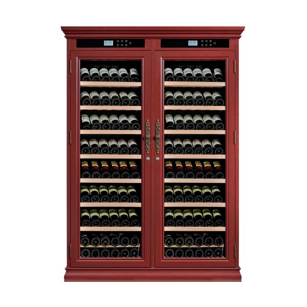 Smart Touch Control Dual-Zone Wood Wine Cooler Cabinet With Locking Glass Door Smart Touch Control Dual-Zone Wood Wine Cooler Cabinet With Locking Glass Door