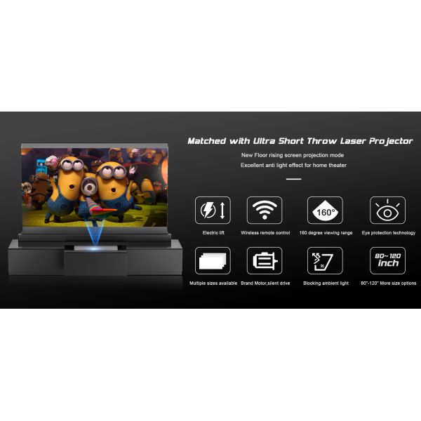 Indoor Electronic Movie Screen 120 Inch Electric Projector Screen With Remote Control